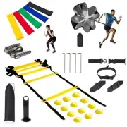 Speed Training Equipment Set, 12 rungs Agility Ladder, 12 Soccer Cones, Jump ...