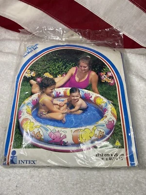 Vintage 1999 Intex The Wet Set 44"x10" Two Ring Kiddie Pool Inflatable Sealed