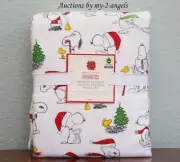 Pottery Barn Kids Christmas PEANUTS HOLIDAY Org. Flannel Full Sheet Set snoopy