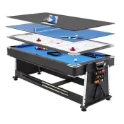 TOPONE 7FT 4-IN-1 Multi-Functional Convertible Table / Pool Table - Blue Felt