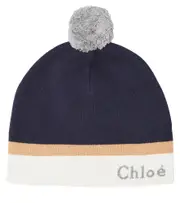 [Chloe Kids] Chloé Kids Logo cotton and wool beanie II multicoloured