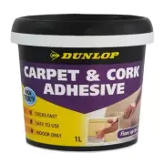 1L Dunlop Professional Trade Cork & Carpet Tile High Strength Adhesive Glue DIY