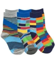 Jefferies Colorful Multi Stripe Dress Crew Socks 3 Pair Pack 2-4 Years 3-7 Year