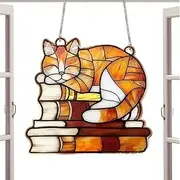 Sun Catcher Indoor Window - Cat Ornament Acrylic Window Sun Catcher,Animal Decorative Ornaments Home Wall Decor for Living Room Bedroom