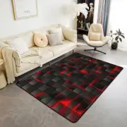 Red and Black Area Rug 3x5 Kids Light 3'3" x 4'11" (Rectangular) Multi 01
