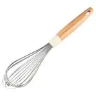 Stainless Steel Mini Wire Whisk Wooden Handle Manual Whisk Milk Frother