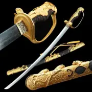 One Handed European Sword Saber Infantry Sabre Lion Decorative Ornate Damascus