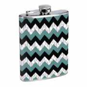 Popular Chevron Pattern D10 Flask 8oz Stainless Steel Hip Drinking Whiskey