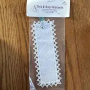 White Lace Edge Blank 18 Count Cross Stitch Bookmark 3" X 8" NEW