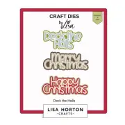 Lisa Horton Crafts Festive Dies-Festive Trio Christmas Sentiments (Pack of 1)