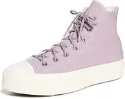 [Converse] Women's Chuck Taylor All Star Lift Sneakers, Lucidlilac/Vaporviolet/Egret, 7.5