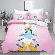 c377 Donald Duck Anime Duvet Cover Set Comforte Printed Cartoon Twin Size Bedding Sets Christmas Gifts 3-piece ee377