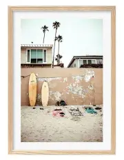 [Profile Australia] Australian Made Surfboard Wall Art Print A1 Frame in Natural