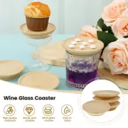 4 Pcs Sturdy Wine Glass Charcuterie Toppers Damp Proof Eco Friendly Bamboo tyVJF