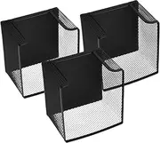 JEWEDECO 3pcs Note Box Mesh Notepad Holder Note Holders for Desk Paper Note Holder for Desk Memo Pad Holder Desk Desktop Notepad Dispenser Note Pads Container Note Papers Holder Memo Holder