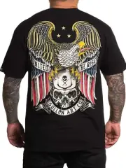 Sullen Men's Rise United Short Sleeve T-shirt American Flag and Eagle Tattoo Tee