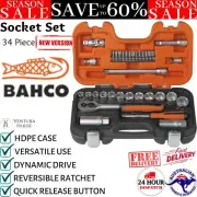 Bahco S330 34pce 1/4" & 3/8" Drive Metric Socket Set Reversible Mechanic Tool Ki