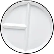 SHOWERORO Divided Plates Divider Plates for Adults Ceramic Dinnerware Bandejas para Comida Divided Plate Compartment Tray Food Partition Dessert Plate Tableware Child White Ceramics