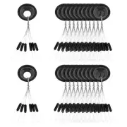 M Size Fishing Rubber Bobber Beads Stoppers 1200 Pieces 6 in 1 Float Black