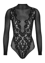 Wolford Flower Lace Stretch-knit Bodysuit - Black - L (UK14 / L) L (UK14 / L)