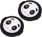 LALAFINA 2 Pcs Cartoon Panda Lens Cap Covers Camera Lens Protector with Pinch Design for Reliable Protection Photography Scenarios