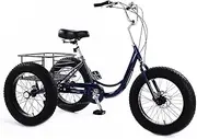 MegLob Adult Tricycle Bike 7 Speed, 3 Wheeled Cruise Trike Bike, Three Wheel Cargo Bicycle, Beach and City Trike for Seniors, 20 Inch Adult Trikes 3 Wheels Low Step-Through with Large Basket
