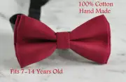 Boy Teenage 100% Cotton RUMBA RED Bow Tie Bowtie Party Wedding 7-14 Years Old