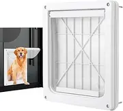 Sliding Lock Pet Door – Durables Dogs Access, Weatherproof Flap Panel | Safe Locking Pet Panel, Easy-Install Door for Cats and Dogs with Transparent Flap for Indoor and Outdoor Use