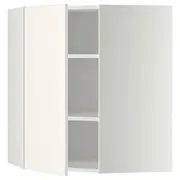 METOD corner wall cabinet with shelves, white/Veddinge white, 68x37x80 cm