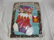 NOS Vtg Bucilla Jeweled Felt Christmas Stocking Chock Full of Toys #82913