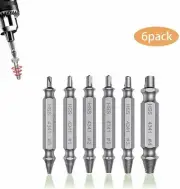 6 PCS Tool Set Broken Bolt Remover Damaged Screw Extractor Speed Out Drill Bits
