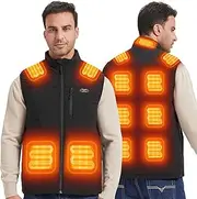 [EJOY] Heated Vest for Men Women-Heated Gilet with 11 Heating Element,Heated Body Warmer with Dual Control,Electric USB Rechargeable Winter Thermal Vest for Camping Riding Hiking(Battery Pack Not Included)