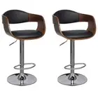 2x Bar Stools Black Bent Wood PU Leather Kitchen Barstool Dining Counter Chairs