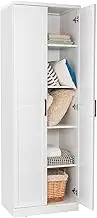 Giantex 178 cm Kitchen Pantry Cabinet, Utility Storage Cabinet w/ 2 Doors & 5 Shelves, Freestanding Storage Organizer w/Adjustable Shelves & Anti-Tipping Accessories for Kitchen, Bedroom