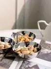 Stainless Steel 3-Section Snack Bowl Set Dessert Plates Serving Dish for Serving