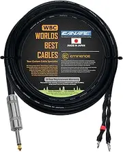 15 Foot - Canare 4S11 Speaker Cable with a Heavy-Duty 1/4 Inch Jumbo Sized Plug TS Connector & an Unterminated Bare-End - CUSTOM MADE By WORLDS BEST CABLES.