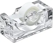 Amazing Abby - Tanya - Acrylic Tape Dispenser, Plastic Label Roll Holder, Clear Sticker Organizer, Perfect Office Desktop Storage Solution for Tapes, Labels, Stickers, and More