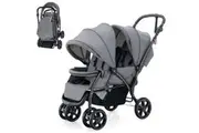 Giantex Foldable Double Seat Baby Pram Toddler Stroller Backrest Footrest