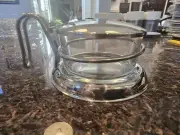 Crate & Barrel Cheese Dish Flip Top Removable Glass Bowl 2" Tall 4.75" Diameter