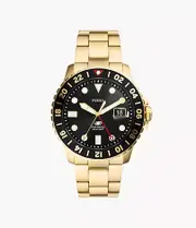 Fossil GMT Gold-Tone Stainless Steel Men's Watch FS5990