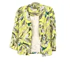 NWT Anthropologie Skies Are Blue Linen Tropical Floral Blazer SMALL