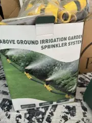GEJRIO Garden Above Ground Sprinkler System Kit for Lawn, 360° Adjustable NEW