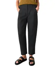 Whistles Linen Barrel Leg Trousers