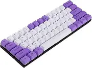 NPKC White Purple Mixed 61 ANSI Keyset OEM Profile Thick PBT Keycap Suitable for MX Switches Mechanical Gaming Keyboard (Only Keycaps)