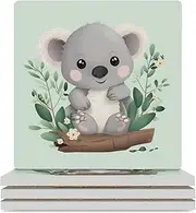 Coasters Table Decor Drink Coaster Coasters for Coffee Table Reusable Koala Printed Coaster for Kitchen Dining Table and Living Room