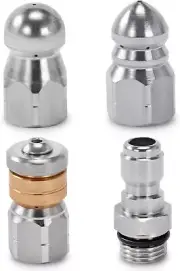 RIDGE WASHER Sewer Jetter Nozzle for Pressure Washer, 3 pcs Drain Cleaning...