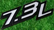 1Pc 7.3L logo Emblems 3D Power Stroke Turbo Side Badge Nameplate Decal (White)
