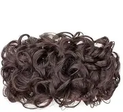 Synthetic Curly Chignon Elastic Rubber Band Scrunchie Wrap Hair Messy Fluffy Bun Hairpieces(Dark Brown)