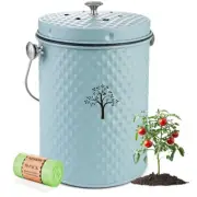 Countertop Compost Bin Kitchen, Odor Resistant Indoor Compost Bin with Lid and C