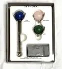 SEPHORA Crystal Facial Roller Set Spa Jade Rose Quartz Blue Aventurine